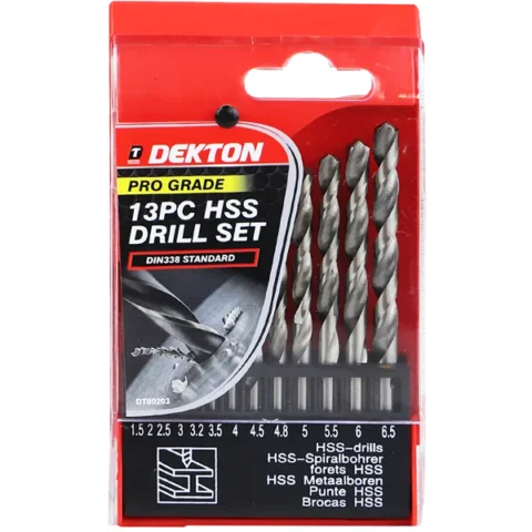 Dekton Pro Grade 1.5-6.5mm Hss Drill Set 13pc