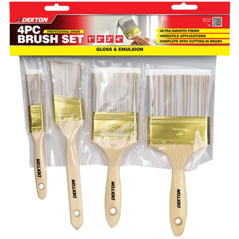 Dekton Professional Assorted Gloss & Emulsion Paint Brush Set 4pc