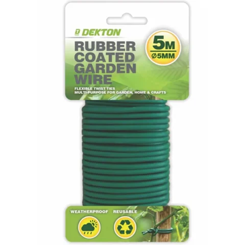 Dekton Rubber Coated Green Garden Wire 5mm X 5m