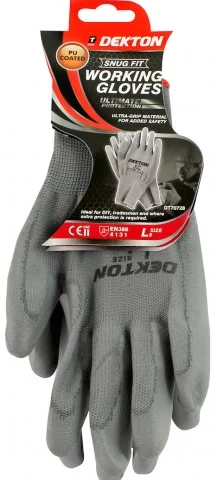 Dekton Snug Fit Grey Working Gloves PU Coated 9/Large