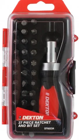 Dekton Stubby Ratchet Screwdriver And Bit Set 38pc