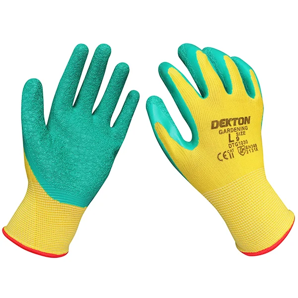 Dekton Tough Grip Latex Coated Gardening Gloves 9/Large