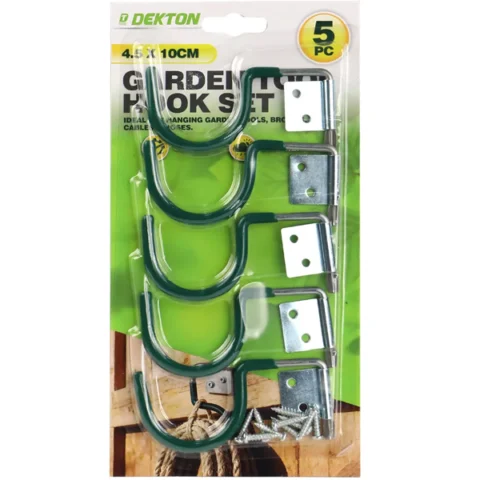 Dekton Vinyl-Dipped Garden Tool Hook Set 5pc