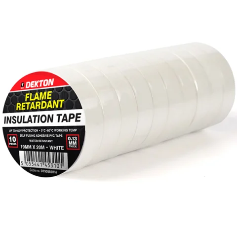 Dekton White Flame Retardant Insulation Tape 19mm X 20m 10 Pack