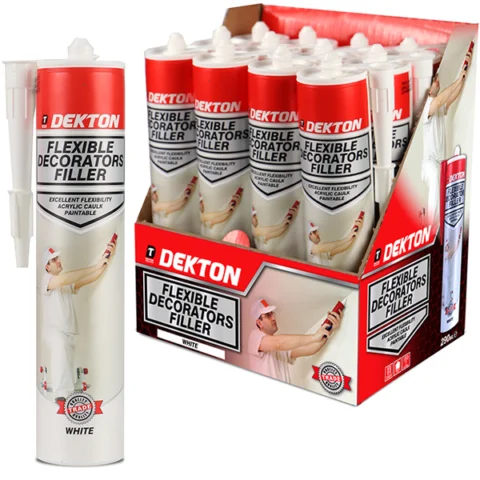 Dekton White Flexible Acrylic Caulk Decorators Filler 290ml