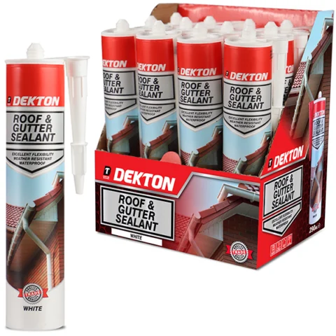 Dekton White Waterproof Roof & Gutter Sealant 290ml