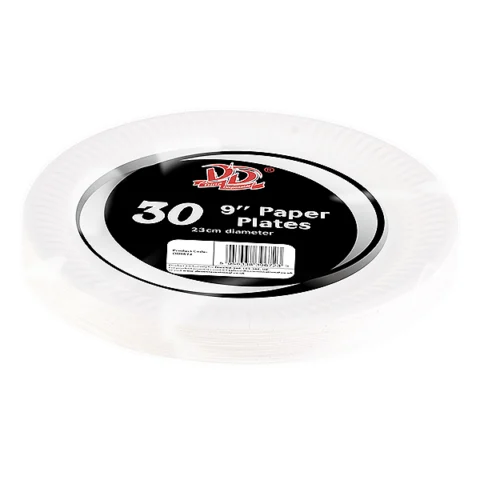 Deluxe Disposable 9" Paper Plates 30 Pack