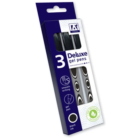 Deluxe Gel Pens Black 3pk