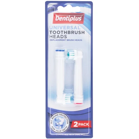 Dentiplus Replacement Universal Toothbrush Heads 2 Pack