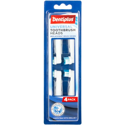 Dentiplus Universal Toothbrush Heads 4 Pack