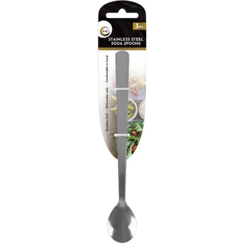DID 19.5cm Stainless Steel Soda Spoons 3 Pack