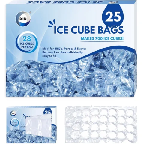 DID 28-Cavity Ice Cube Bags 25 Pack