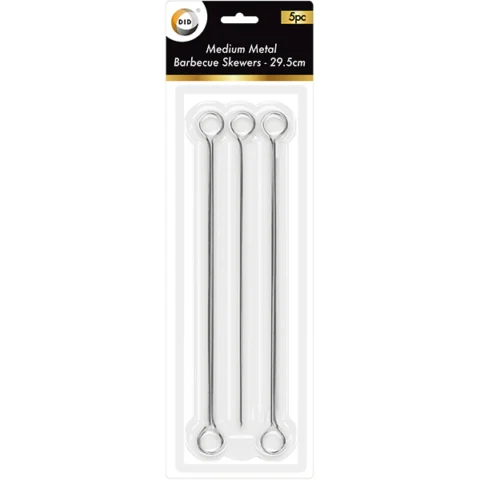 DID 29.5cm Medium Metal Barbecue Skewers 5pc