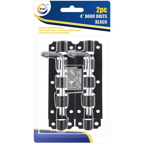 DID 4" Black Door Bolts 2 Pack