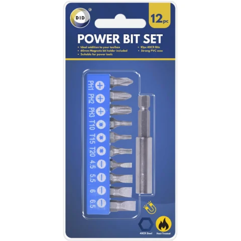 DID 40CR 60mm Magnetic Power Bit Set 12pc