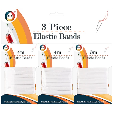 DID 4m Elastic Bands 8pc 3 Pack