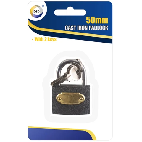 DID 50mm Cast Iron Padlock With 3 Keys