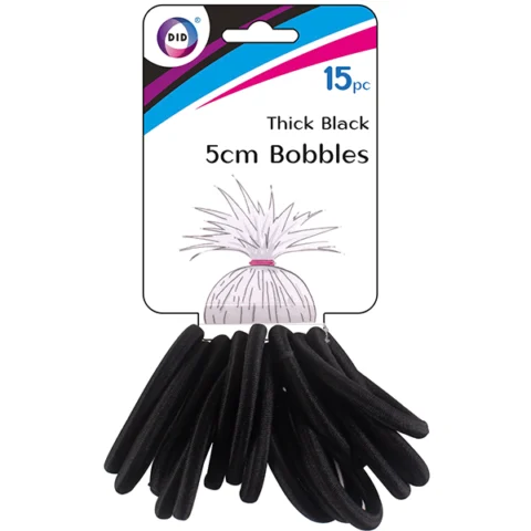 DID 5cm Thick Black Bobbles 15pc