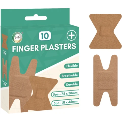 DID Assorted Breathable Flexible Finger Plasters 10 Pack