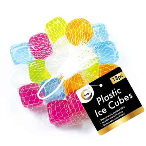 DID Assorted Colour Plastic Ice Cubes 18 Pack