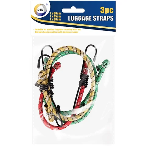 DID Assorted Luggage Straps 3 Pack