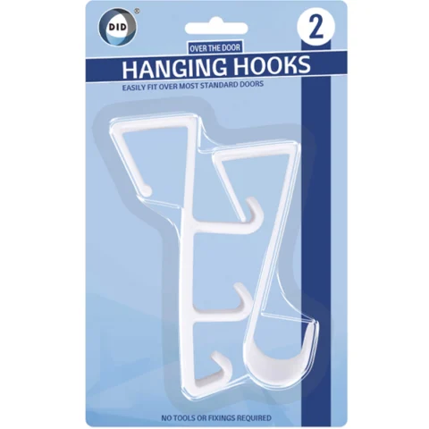 DID Assorted Over The Door Hanging Hooks 2 Pack