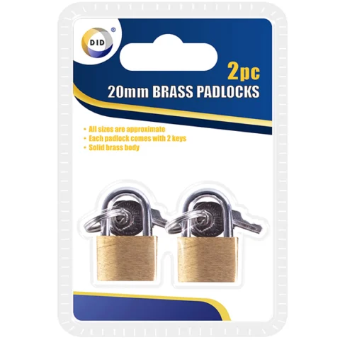 DID Brass Padlocks With Keys Set 2pc