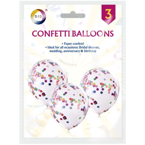 DID Confetti Balloons 3 Pack