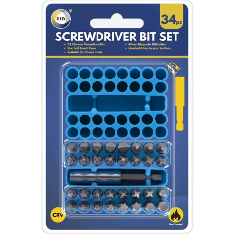 DID CRV 60mm Magnetic Screwdriver Bit Set 34pc