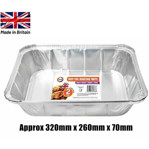 DID Deep Foil Roasting Trays 2 Pack 32cm X 26cm X 7cm