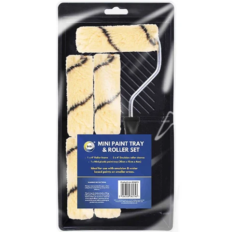 DID Emulsion Mini Paint Tray & 4" Roller Set 30cm X 15cm X 4cm