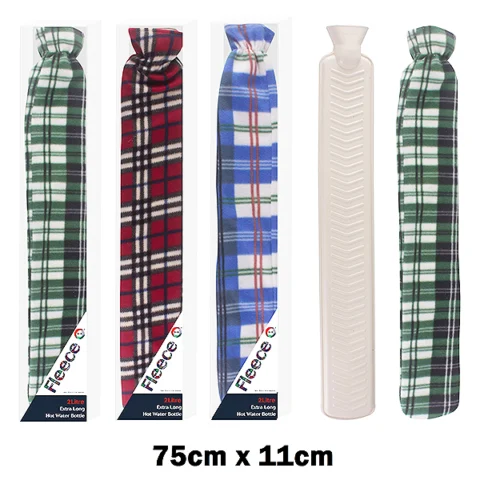DID Extra Long Hot Water Bottle & Fleece Cover 2l Assorted