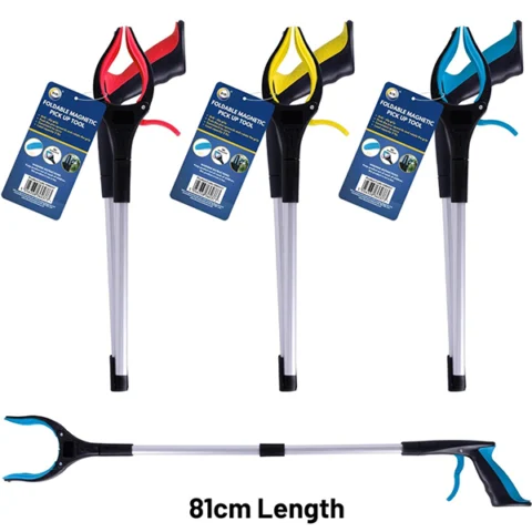 DID Foldable Magnetic Pick Up Tool 81cm Assorted Colours