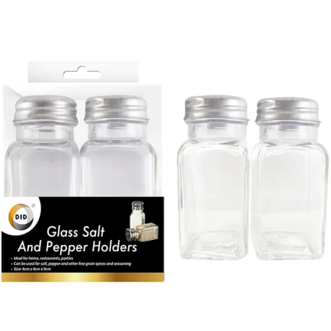 DID Glass Salt & Pepper Holders 4cm X 4cm X 9cm