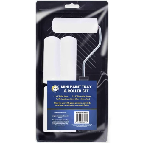 DID Gloss Mini Paint Tray & 4" Roller Set 30cm X 15cm X 4cm