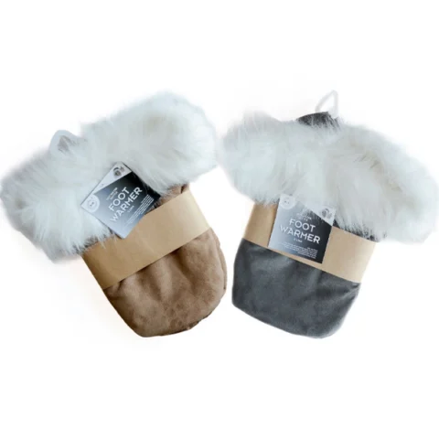 DID Hot Water Bottle & Suede Thick Plush Foot Warmer 2L Assorted Colours