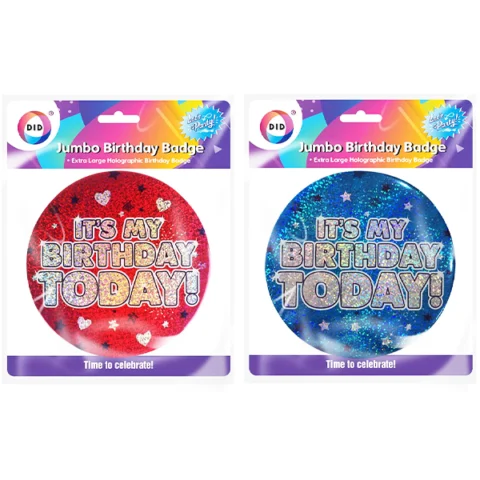 DID Jumbo Birthday Badge Assorted Colours