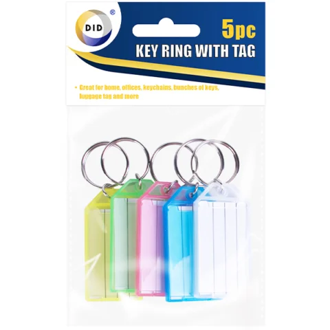 DID Key Chain With Tag Assorted Colours 5pc