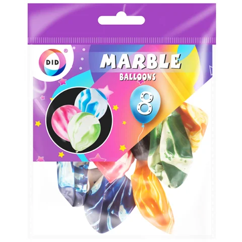 DID Marble Balloons Assorted 8 Pack
