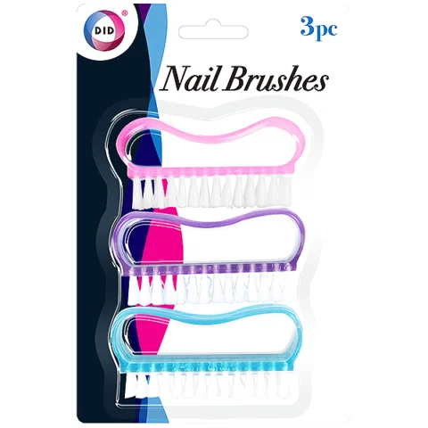 DID Nail Brushes 3 Assorted Colours 3pc