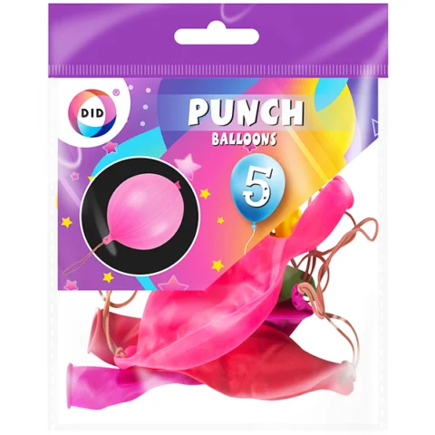 DID Punch Balloons Assorted Colour 5 Pack