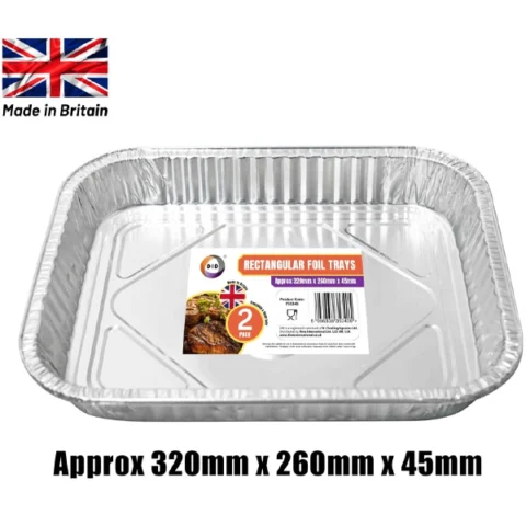 DID Rectangular Foil Tray 2 Pack 32cm X 26cm X 45cm