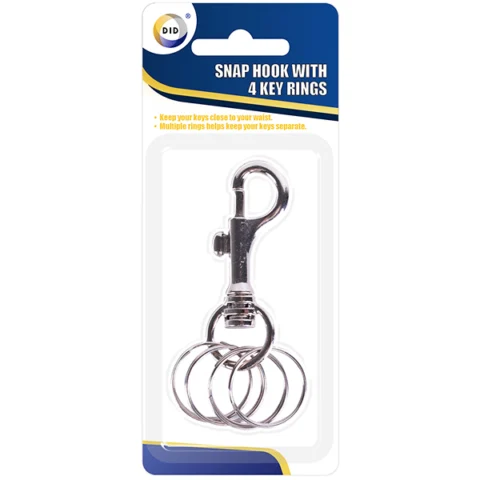 DID Snap Hook With 4 Key Rings