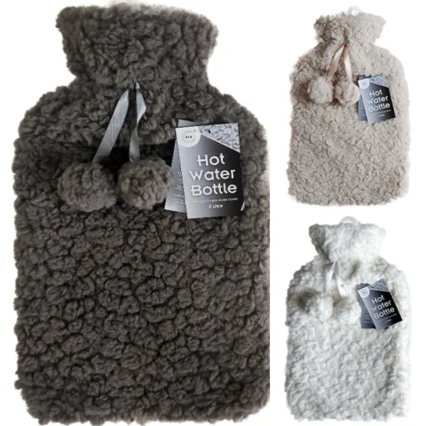 DID Soft Teddy Plush Cover Hot Water Bottle 2L Assorted