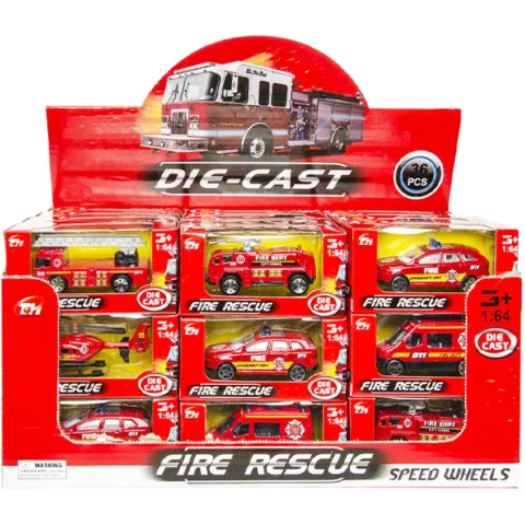 Die-Cast 1:64 Fire Rescue Vehicle Toys Assorted