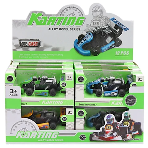 Die-Cast Alloy Super Power Karting Go-Carts Assorted