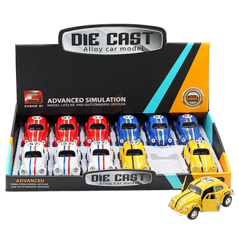 Die Cast Alloy Superbug Pull-Back Car 4 Assorted 12pc