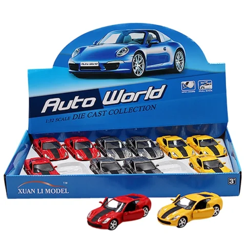 Die-Cast Metal Alloy 1:32 Scale Pull-Back Sports Car Assorted 12pc
