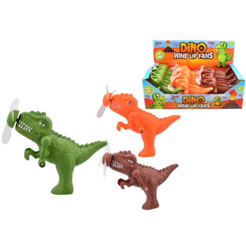 Dinosaur Wind Up Fans Assorted