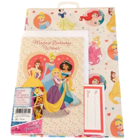 Disney Magical Birthday Card Gift Wrap Set